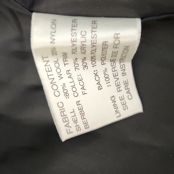 Gallery Peacoat Womens Size XL Wool Blend Dark Gray Charcoal Faux Fur Collar - Picture 5 of 10